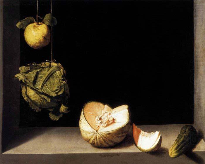 SANCHEZ COELLO, Alonso Still-life with Quince, Cabbage, Melon and Cucumber china oil painting image